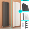 Vertical Radiator Anthracite White Black Flat Panel Modern Tall Rads Double 1600