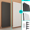 Vertical Radiator Anthracite White Black Flat Panel Modern Tall Rads Double 1600