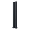 Black Designer Radiator Vertical Horizontal Oval Column Central Heating Rads