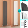 Vertical Radiator Anthracite White Black Flat Panel Modern Tall Rads Double 1800
