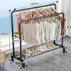 Heavy Duty Double Clothes Rail Hanging Rack Garment Display Stand Shoes Storage