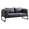 Single/Double/Triple Sofa Armchair Faux Leather Cushion Seat Metal Frame Armrest