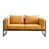 Single/Double/Triple Sofa Armchair Faux Leather Cushion Seat Metal Frame Armrest