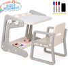 Kids Activity Center, Drawing Writing Table & Chair Set 3 In 1 Basketball Hoop