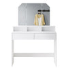 Dressing Table Makeup Desk with LED Light Mirror Drawer Stool Bedroom Vanity Set