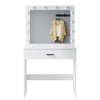 Dressing Table Makeup Desk with LED Light Mirror Drawer Stool Bedroom Vanity Set