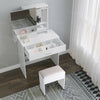 Modern Wood Dressing Table Stool Makeup Desk Stool Mirror/Drawer/Shelf Vanity