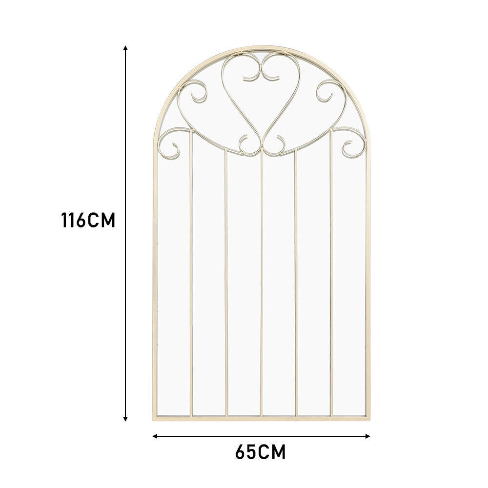 Large Window Garden Mirror Wall Mounted Metal Frame Indoor Outdoor Floral Decor