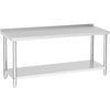 Commercial Stainless Steel Catering Table Work Bench Worktop Backsplash / Wheel
