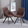 Set of 2 Faux Leather/Suede Dining Chairs Metal Legs Reception Restaurant Chair