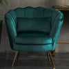 Velvet Scallop Shell Back Tub Chair Armchair Dressing Sofa Stool Bedroom Lounge