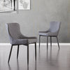 Set of 2 Faux Leather/Suede Dining Chairs Metal Legs Reception Restaurant Chair