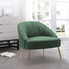 Velvet Upholstered Oyster Armchair Tub Chair Scallop Back 2 Seater Loveseat Sofa