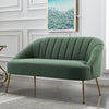 Velvet Upholstered Oyster Armchair Tub Chair Scallop Back 2 Seater Loveseat Sofa