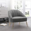 Velvet Upholstered Oyster Armchair Tub Chair Scallop Back 2 Seater Loveseat Sofa