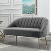 Velvet Upholstered Oyster Armchair Tub Chair Scallop Back 2 Seater Loveseat Sofa