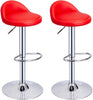 Set of 2 Black Bar Stools, Chicago, Faux Leather, swivel, height adjustable