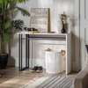 Console Table Narrow Hallway Faux Marble Entryway Desk Storage Living Room