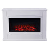 Modern 2KW Electric Inset Fireplace Heater Fire Place White Wooden Mantel Indoor