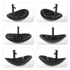 Bathroom Sink Basin Hand Wash Counter Top Oval Glass Bowl Pop up Tap Waste Set