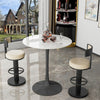 FATIVO 100cm Tall Marble Tulip Dining Table Round Bar Coffee Table Casual Studio