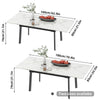 Extra Long Extendable Dining Table Strong Stains-proof Kitchen Table For Party