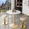 FATIVO 100cm Tall Marble Tulip Dining Table Round Bar Coffee Table Casual Studio
