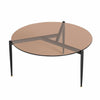 Mid Century Side Table Round Glass Coffee Table Leisure Accent Table Balcony Dec