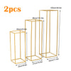 2PCS Rectangular Flower Stand Centrepiece Pedestal Metal Wedding Decorations