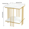 Luxury Marble Coffee Table Side Table Golden Pole Legs Support Desk Nightstand