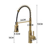 Pull Out Kitchen Mixer Tap Dual Spray Swivel Spout Single Lever Brushed Brass