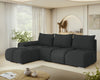 L-Shaped Sofa Bed with Storage Velour Water Repellent Left/Right Corner BESTII