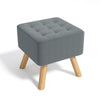 Linen Upholstered Shoes Bench Footrest Foot Stool Ottoman Seat with 4 Wood Legs