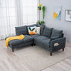 L-Shaped Corner Sofa, Sectional Couch with Built-in USB Port Chaise
