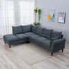 L-Shaped Corner Sofa, Sectional Couch with Built-in USB Port Chaise