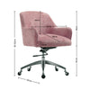 Office Chair Task Adjustable Height Mid Back Swivel Wheels Armrest Crush Velvet