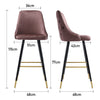 2PC Vintage Bar Stools Breakfast Kitchen Dining Chair Metal Frame Footrest Seats