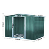 Large 10ftx8ft Peak Roof Metal Apex Garden Shed Outdoor Tool Storage FREE BASE