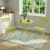 3PCS Dining Table Set Metal Table 2 Chairs Compact Space Saving Kitchen Bistro
