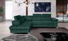 Corner Sofa Bed Storage Sleep Function Velvet Easy Clean Fabric New MADRYT