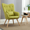 Occasional Scalloped Button High Back Fabric Armchair Sofa Chair Footrest Stool