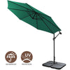 3M Garden Parasol Outdoor Hanging Banana Umbrella Cantilever Sun Shade w/ Base