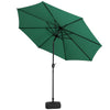 3M Outdoor Garden Round Parasol Sun Shade Patio Hanging Umbrella with Crank Tilt