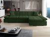 Corner Sofa Bed MALWI CORDUROY with Storage Green Blue Cream Grey Yellow New