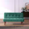 Fabric Sofa Bed Click Clack Sofabed 2 Seater Recliner Couch Settee Oak Wood Legs