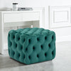 Square/Round Velvet Tufted Button Stool Ottoman Pouffe Footrest Cube Table