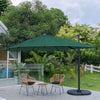 Patio Parasol Base Sets Offset Cantilever Umbrella Sun Shade Rainproof Canopy