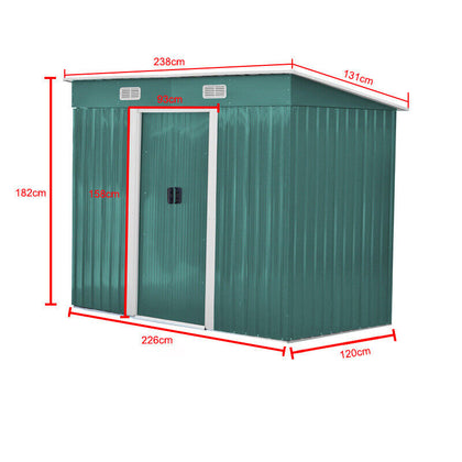 4x 8ft Metal Garden Shed Storage House Tool Sheds w/ Free Foundation Yard Patio