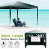3x4m Gazebo Heavy Duty Marquee Canopy Tent with 4 Sidewall Outdoor Wedding Party