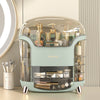 Clear Desktop Cosmetic Storage Box Make Up Organizer 2 Drawers Lidded Case Rack